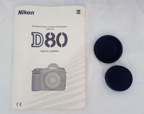 Bag for DSLR camera & lenses plus Nikon D80 manual