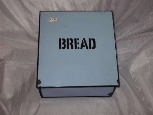 Vintage baby blue enamel bread bin