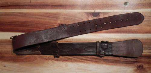 1947 leather Sam Brown waist belt