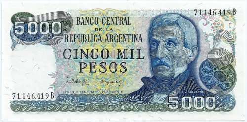 Argentina - 5000 pesos 1976-1983 UNC