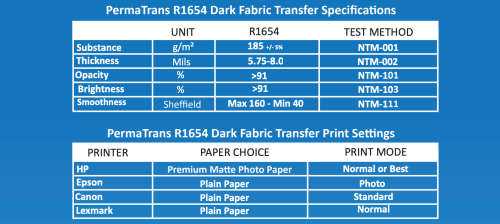 PERMA TRANS® Inkjet Dark Heat Transfer Paper - 10 Sheets