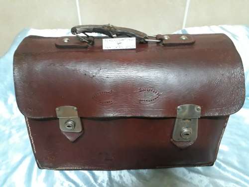 Vintage Genuine Leather briefcase with badge