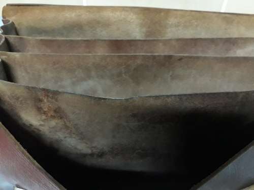 Vintage Genuine Leather briefcase with badge