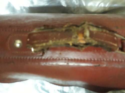 Vintage Genuine Leather briefcase with badge