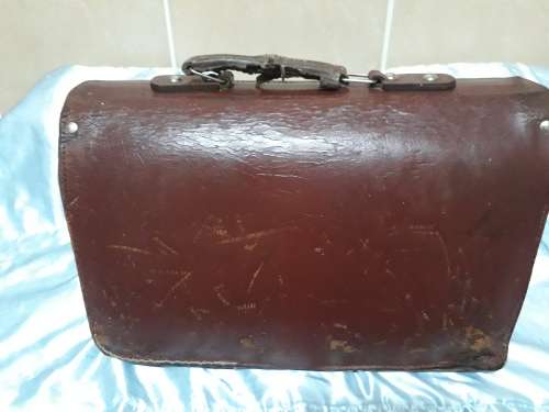 Vintage Genuine Leather briefcase with badge