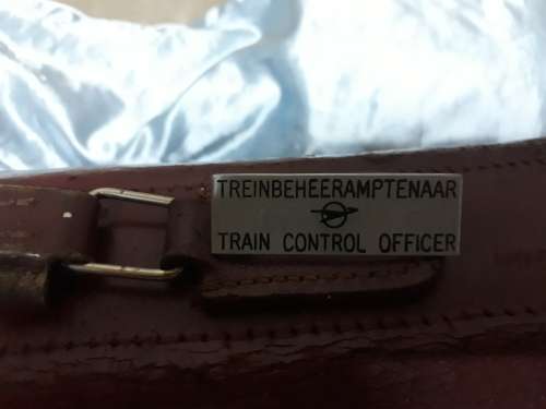 Vintage Genuine Leather briefcase with badge