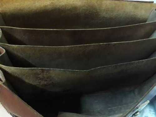 Vintage Genuine Leather briefcase with badge