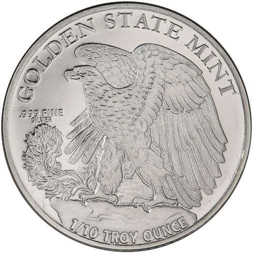 1/10 oz Silver Golden State Mint Walking Liberty Round