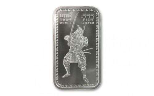 Samurai 1-oz Silver Bar Gem BU