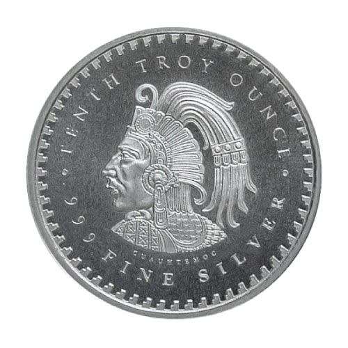 1/10 oz Aztec Calendar Silver Round BU
