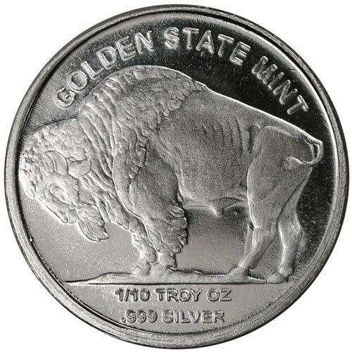 1/10th oz Buffalo Silver Round BU