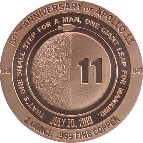 1 oz Apollo 11 50th Anniversary Copper Round BU