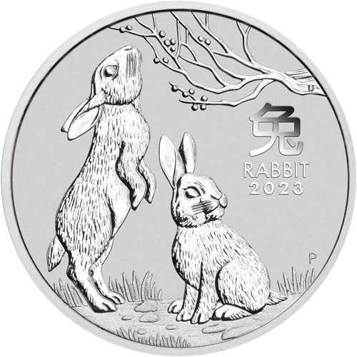 2023 Australia 2 oz Silver Lunar Rabbit BU (Series III)