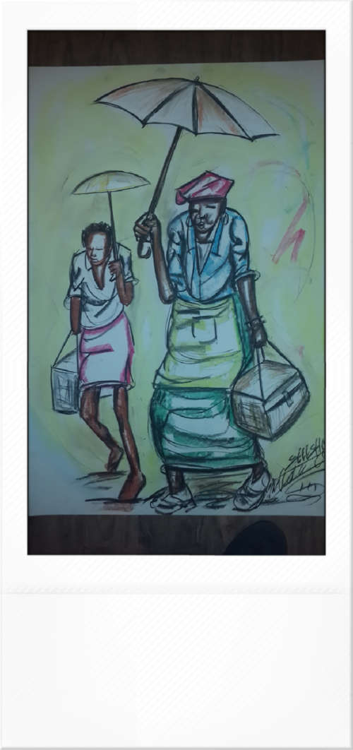 Original Selesho-LADIES SHOPPING IN THE HEAT-X-TRA LARGE-640MMX 910MM