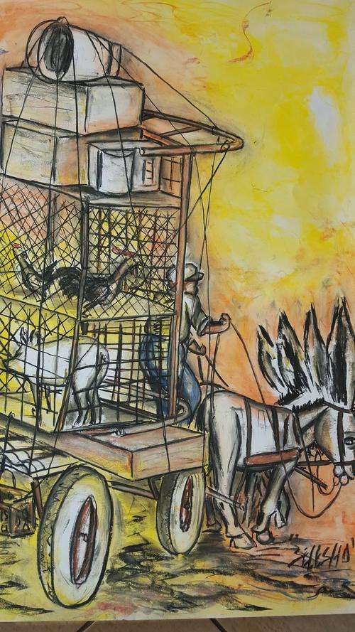 Original Selesho-BIG Bonanza  painting for sale -X LARGE- 860MMX 610MM-VALUED AT R5000