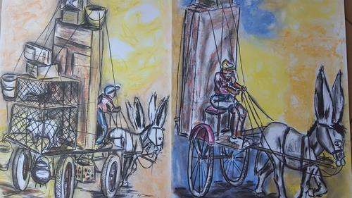 CHRISTMAS SALE -Original Selesho-TWO BIG Bonanza  paintings  -X LARGE- 860MMX 610MM-VALUED AT R10000