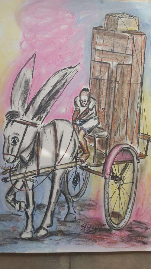 Original Selesho- BIG Painting  -X LARGE- 860MMX 610MM-VALUED AT R5000