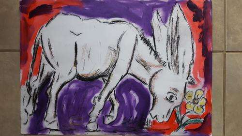 Original Selesho- BIG  multimedia Painting -X LARGE- 600MMX 420MM-VALUED AT R7000