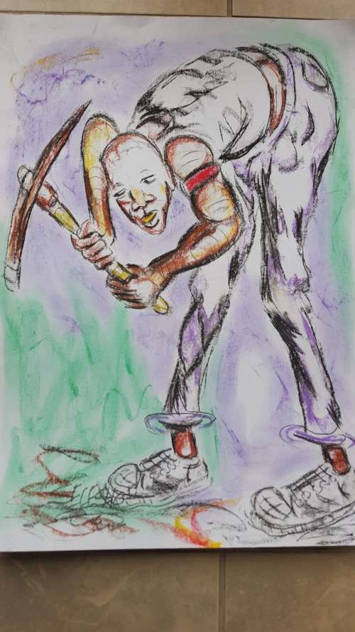 Original Selesho- BIG  Painting -X LARGE- 600MMX 420MM-VALUED AT R3000