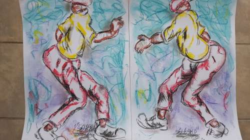 Original Selesho- 2 X BIG  Painting -X LARGE- 600MMX 420MM-VALUED AT R7000