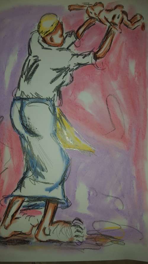 Original Selesho- BIG  Painting -X LARGE- 600MMX 420MM-VALUED AT R3000