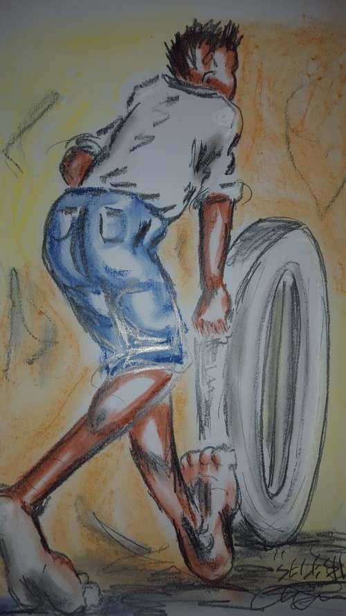 Original Selesho- BIG  Painting -X LARGE- 600MMX 420MM-VALUED AT R3000