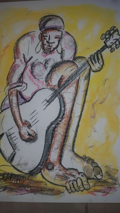 SELESHO-BIG  Painting -X LARGE- 600MMX 420MM-VALUED AT R5000