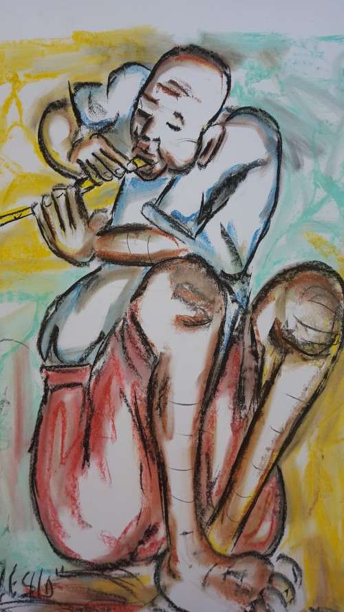 SELESHO -BIG Painting-CHRISTMAS SPECIAL -X LARGE- 600MMX 420MM-VALUED AT R5000