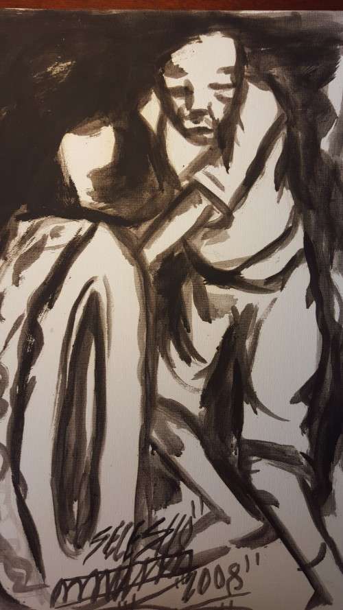 SELESHO  -OIL PAINTING - 300MM X 410MM-VALUED AT R5000