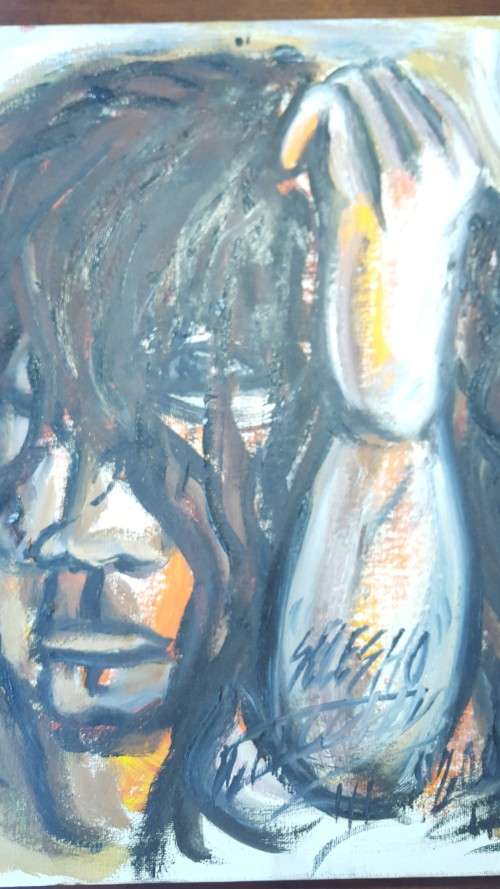 SELESHO  -OIL PAINTING -(THE FACE PART 3)- 300MM X 410MM-VALUED AT R5000