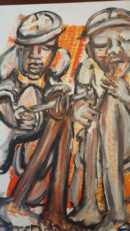 SELESHO  -OIL PAINTING - 300MM X 410MM-VALUED AT R6000