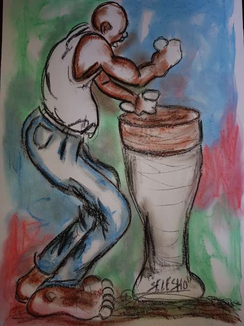 SELESHO  -X LARGE-APPROX.510MM X 640MM-VALUED AT R5000