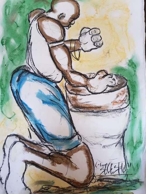 SELESHO  -X LARGE-APPROX.430MM X 610MM-VALUED AT R5000