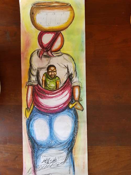 SELESHO - SUPER LARGE PANEL -THE JOURNEY OF MOTHER AND CHILD PART 4-RIGHT FACING