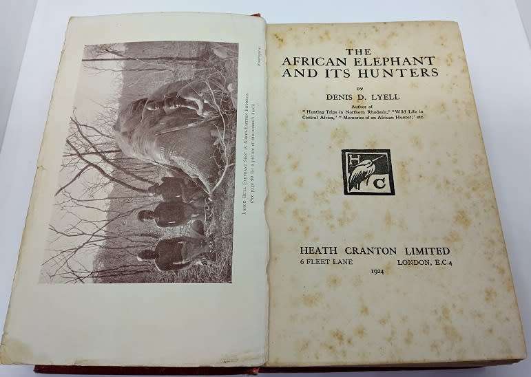 The African Elephant and Its Hunters - Denis D Lyell (1924-1st ed - RARE)