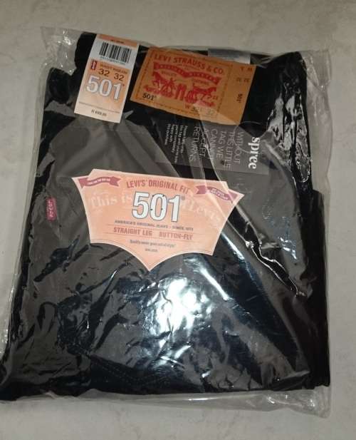 Levis 501 Straight Leg Jeans W32 L32 (Black)