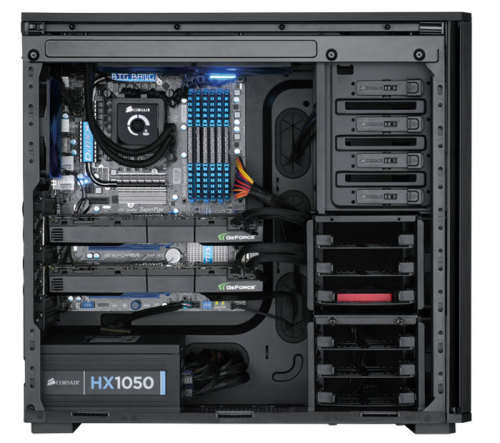 Corsair Obsidian Series 550D Black Aluminum SILENT ATX Tower Case  1TB External HDD  Sensei Mouse
