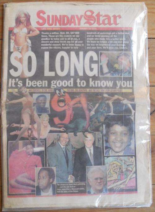 Final edition  Sunday Star Newspaper, 23 January 1994