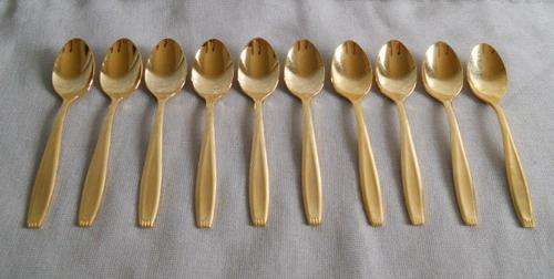 Ten  ( 23 Karat Gold Plated )Spoons