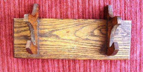 WOODEN HAT RACK - 2 HOOKS