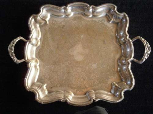 SILVER PLATED? VINTAGE TRAY 49cm by 38.5cm