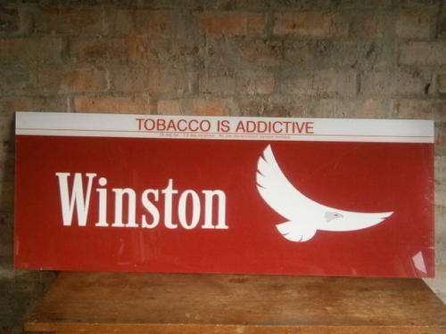 XX Large Plastic Winston Cigarettes Cafe Sign Red 124.3 by 46.7 cm