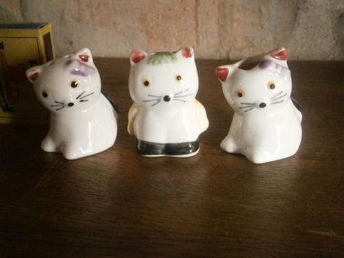 Lot of 3 Items (3 Cats - salt and pepper and toothpick holder)