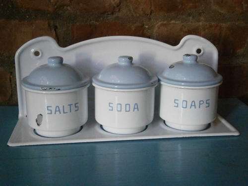 Enamel Holder - Blue & White