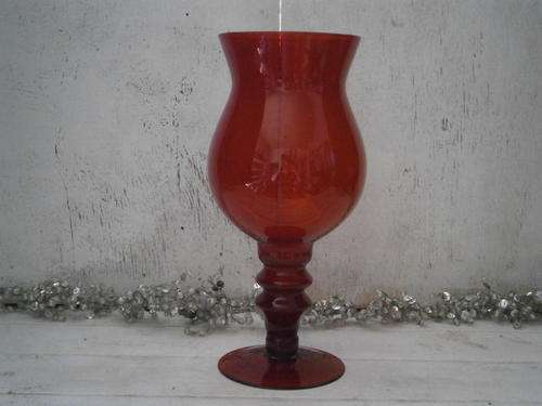 Red Glass Vase - Height 30cm
