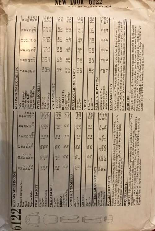 Newlook 6122 sewing pattern, size 8-18, ladies tracksuit and shorts