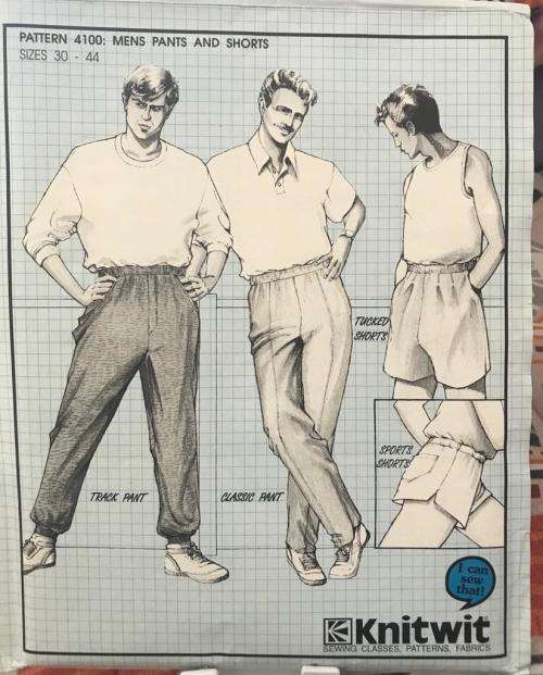 Pattern Knitwit no.4100, men`s pants and shorts, size 30-44,