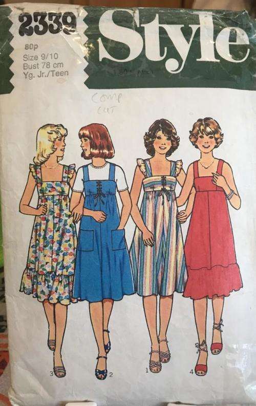 Sewing pattern STYLE 2339, junior and teen`s dress or overdress