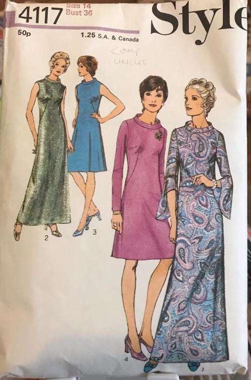 Sewing pattern STYLE 4117, ladies` dress in 2 lengths