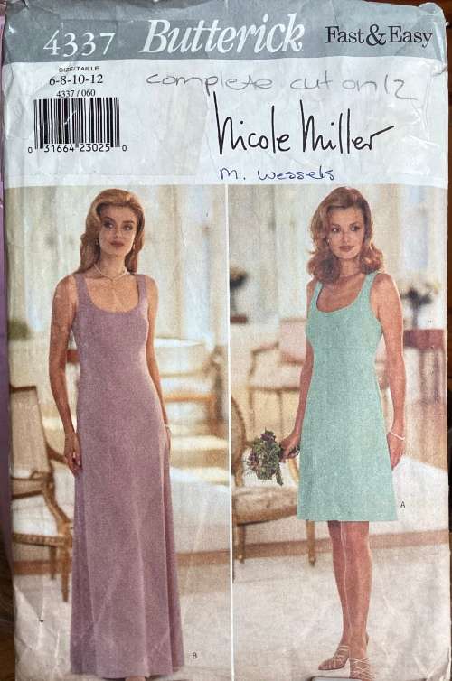 Sewing pattern Butterick 4337, ladies petite dress, size 6-12